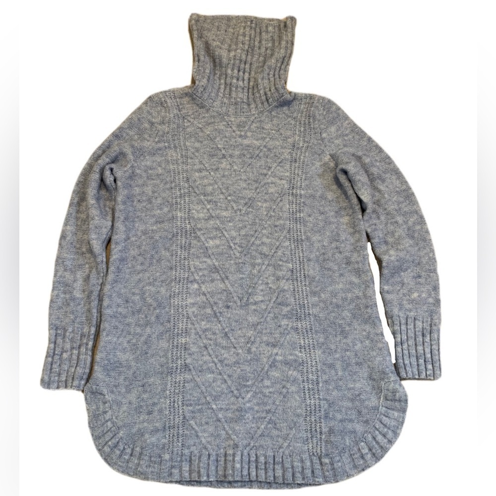 Reitmans Light Blue/ Gray Turtleneck Sweater, Cable Knit, Size M/M